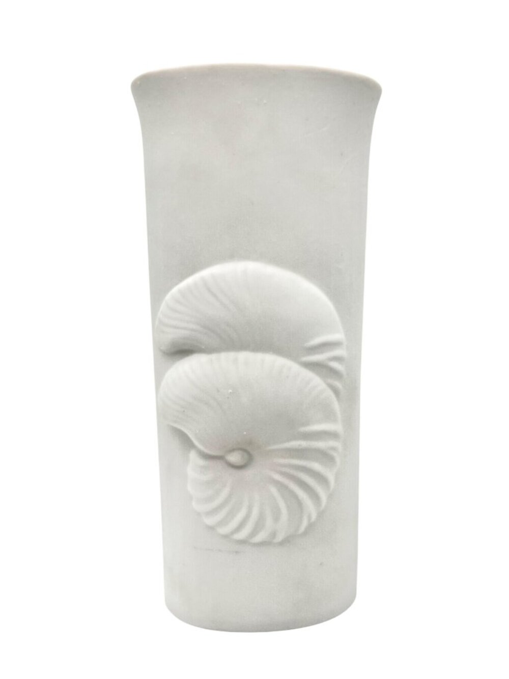 Matte White Nautilus Shell Rosenthal Style Vase Coastal Beach Nautical 8.5" H - Picture 4 of 8
